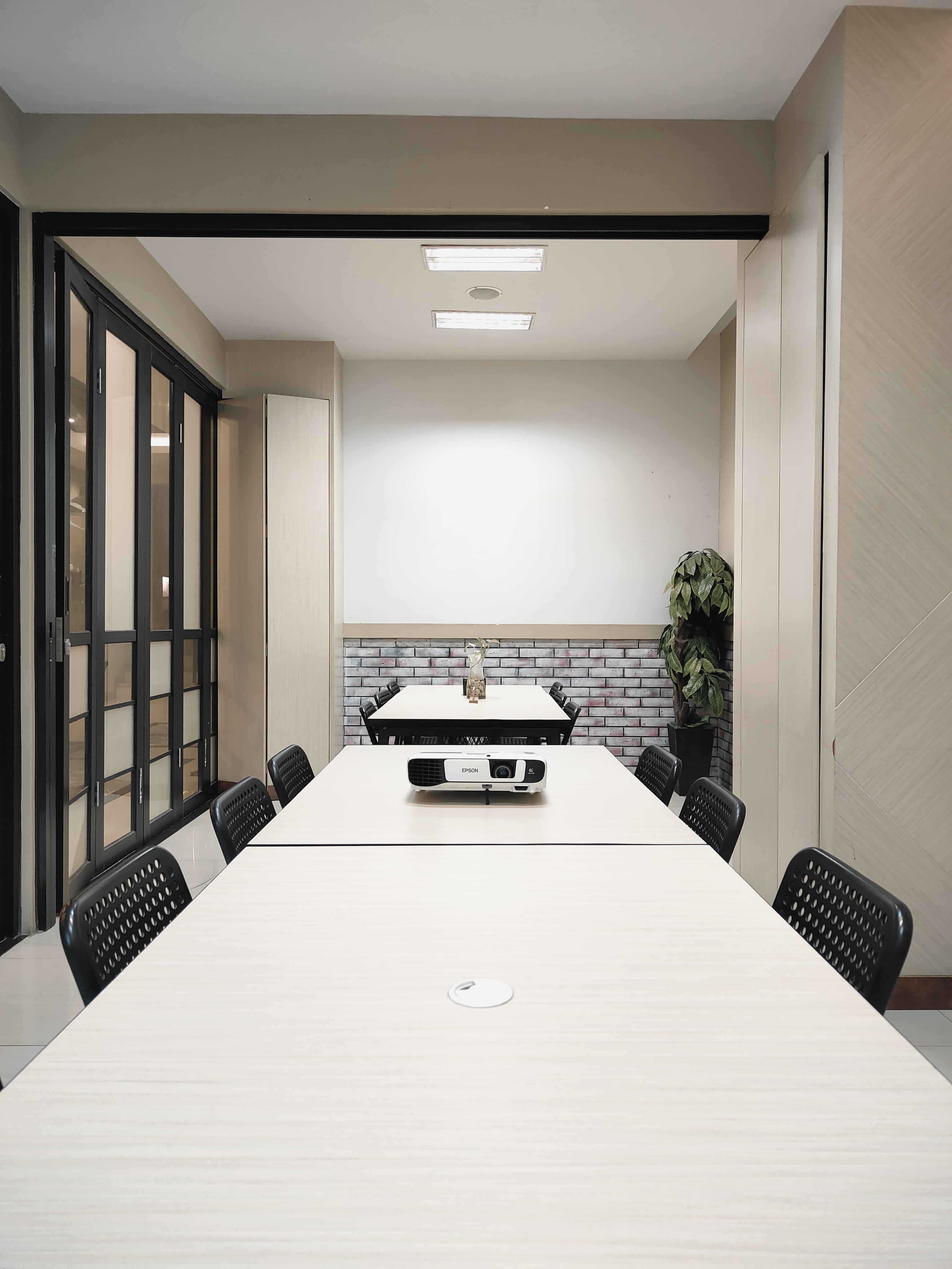 Person working in coworking space